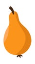 Simple Pear in flat style. Vector illustration. Single isolated object. Autumn theme. Finding in garden. Hand drawn fall