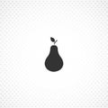 Simple pear isolated solid icon on white background