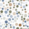 Simple pebble seamless pattern on white background. Random geometric dotted wallpaper