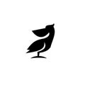 Simple pelican logo black outline line set silhouette logo icon designs vector for logo icon stamp