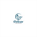 Simple pelican logo template design