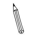 Simple pencil in doodle style. The element is hand-drawn and isolated on a white background.