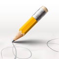 Simple pencil on white background