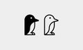 Simple Penguin Clipart icon vector Design Illustration