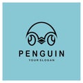 simple penguin logo design template illustration