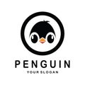 simple penguin logo design template illustration