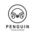 simple penguin logo design template illustration