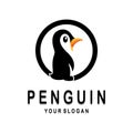 simple penguin logo design template illustration