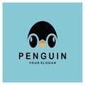 simple penguin logo design template illustration