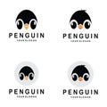 simple penguin logo design template illustration