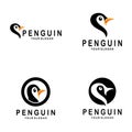 simple penguin logo design template illustration