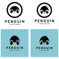 simple penguin logo design template illustration