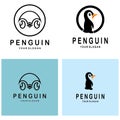 simple penguin logo design template illustration