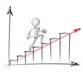Simple People - Steady Growth Chart Royalty Free Stock Photo