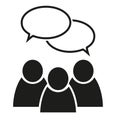 Simple people talking discussion icon flat vector