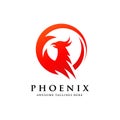 Simple phoenix bird circle logo