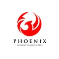 Simple phoenix bird circle logo