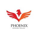 Simple phoenix logo concept Royalty Free Stock Photo