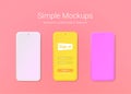 Simple phone Mockups of minimalist style. Mobile phones with awesome customization features