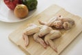 Simple photo of chicken wings and fresh vegetables