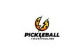 simple pickleball logo with a combination of a ball and lightning as the icon