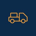 Simple pickup truck logistic transportation line icon