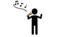 Simple pictogram of music, band vocalist, singer