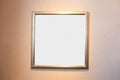 Simple Picture Frame on Wall for Exhibition Blank Isolated Royalty Free Stock Photo