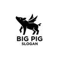 Simple pig logo black outline line set silhouette logo icon designs vector for logo icon stamp
