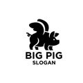 Simple pig logo black outline line set silhouette logo icon designs vector for logo icon stamp