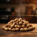 A simple pile of roasted peanuts in shells Royalty Free Stock Photo