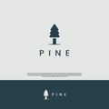 simple pine logo design modern concept