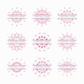 Simple pink geometric abstract symmetric shapes