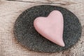 Simple Pink Heart On Stone Royalty Free Stock Photo