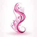 Simple pink ribbon on offwhite Royalty Free Stock Photo