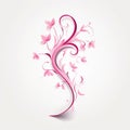 Simple pink ribbon on offwhite Royalty Free Stock Photo