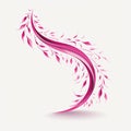 Simple pink ribbon on offwhite Royalty Free Stock Photo