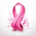 Simple pink ribbon on white background a straightforward and effective way to make a statement