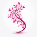 Simple pink ribbon on white background a straightforward and effective way to make a statement
