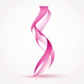 Simple pink ribbon on white background a straightforward and effective way to make a statement