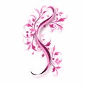 Simple pink ribbon on white background a straightforward and effective way to make a statement