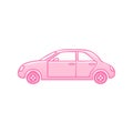 Simple Pink Sedan Car Outline Icon Illustration Royalty Free Stock Photo