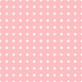 Simple pink vector abstract seamless pattern with polka dots, circles, flowers Royalty Free Stock Photo