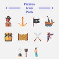 Pirates illustration art icon pack