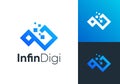 simple digital infinity technology logo vector design Royalty Free Stock Photo