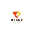 Simple Pixel Parrot Head Logo Design