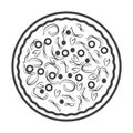 Simple pizza delicius icon