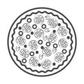 Simple pizza delicius icon