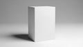 Plain White Rectangular Box on a Gray Background cube object Royalty Free Stock Photo
