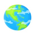 Simple planet Earth vector illustration in flat cartoon style. Global concept.